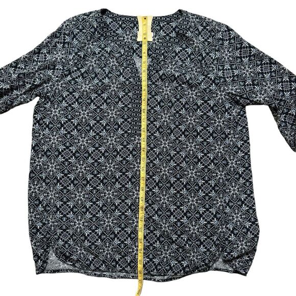 J. Jill Women's Blue Scroll Print V-Neck Long Sleeve Tunic Blouse Size Medium - Picture 5 of 8